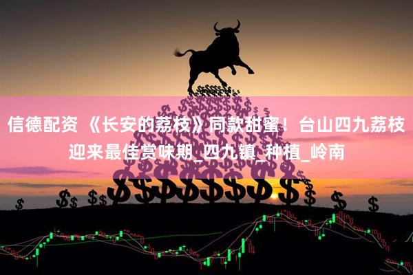 信德配资 《长安的荔枝》同款甜蜜！台山四九荔枝迎来最佳赏味期_四九镇_种植_岭南