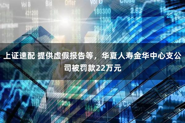 上证速配 提供虚假报告等，华夏人寿金华中心支公司被罚款22万元